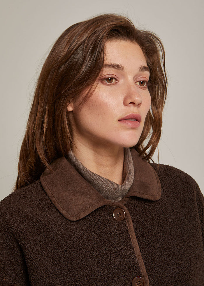 Leonora Teddy Shearling Jacket - Espresso