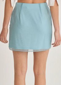 Zeah Organza Mini Skirt - Light Blue