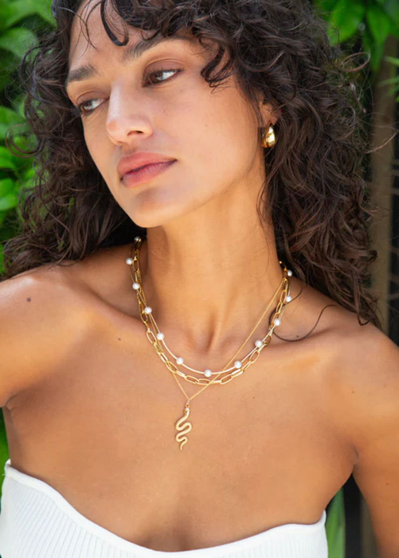 Gadot Beaded Necklace - Pearl