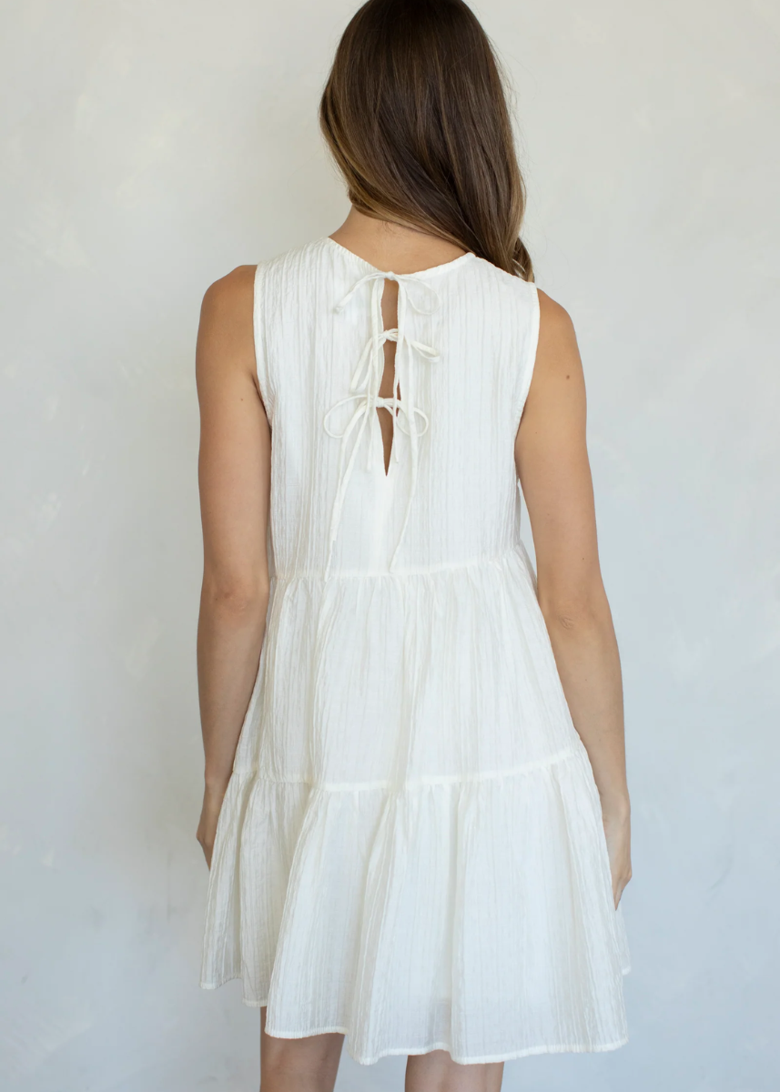 Cassian Asymmetrical Tiered Mini Dress - Ivory