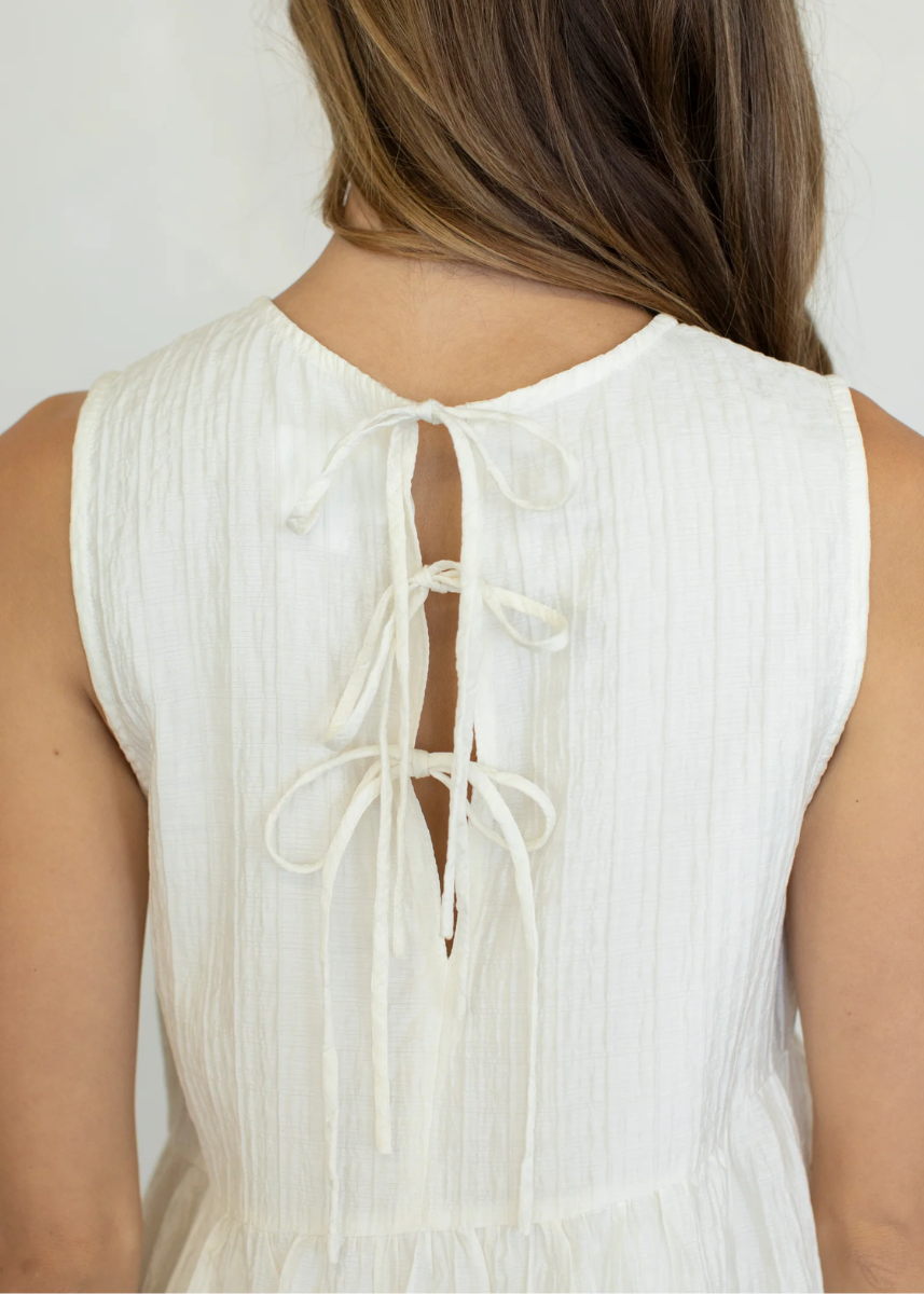 Cassian Asymmetrical Tiered Mini Dress - Ivory