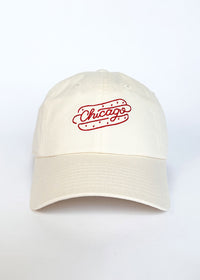 Chainstitch Chicago Dog Dad Hat - Ivory