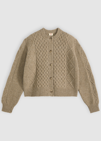 Charlotte Crewneck Cardigan - Mushroom