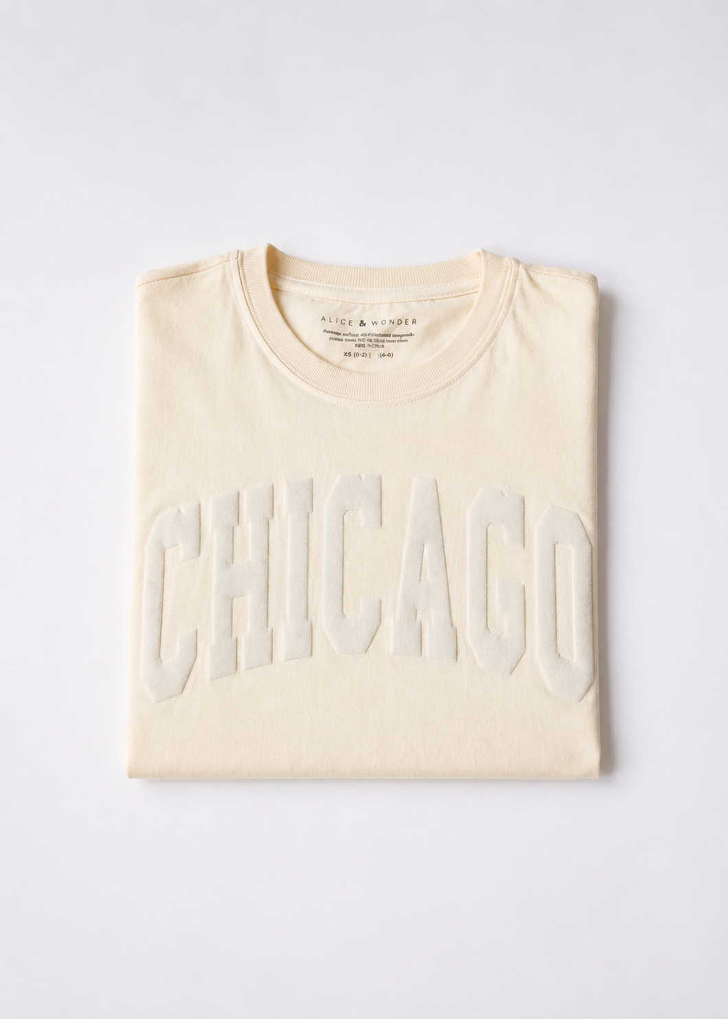 Chicago Collegiate Puff Crop Tee - Ivory