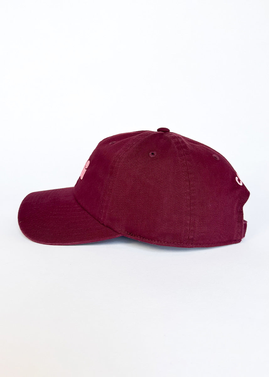 Chi Dad Hat - Burgundy & Pink