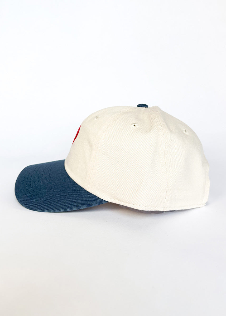 Chi Heart Icon Hat - Ivory & Breaker Blue