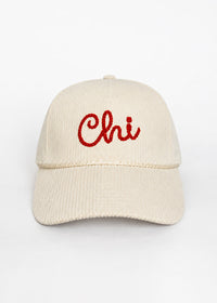 Chi Rope Wide Whale Cord Hat - Ivory