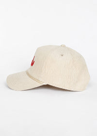 Chi Rope Wide Whale Cord Hat - Ivory