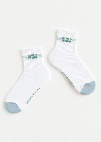 Chi Arch Stripe Crew Sock - Blue & Green