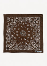 Chicago Stitch Embroidered Bandana - Cocoa