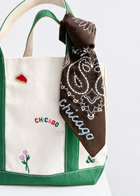 Chicago Stitch Embroidered Bandana - Cocoa