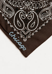 Chicago Stitch Embroidered Bandana - Cocoa