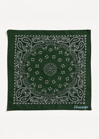 Chicago Stitch Embroidered Bandana - Hunter