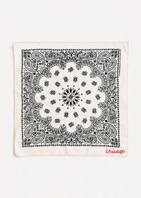Chicago Stitch Embroidered Bandana - Natural