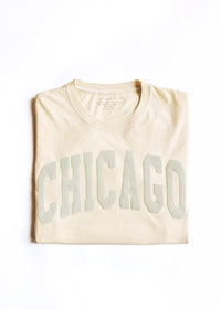 Chicago Collegiate Puff Crop Tee - Ivory