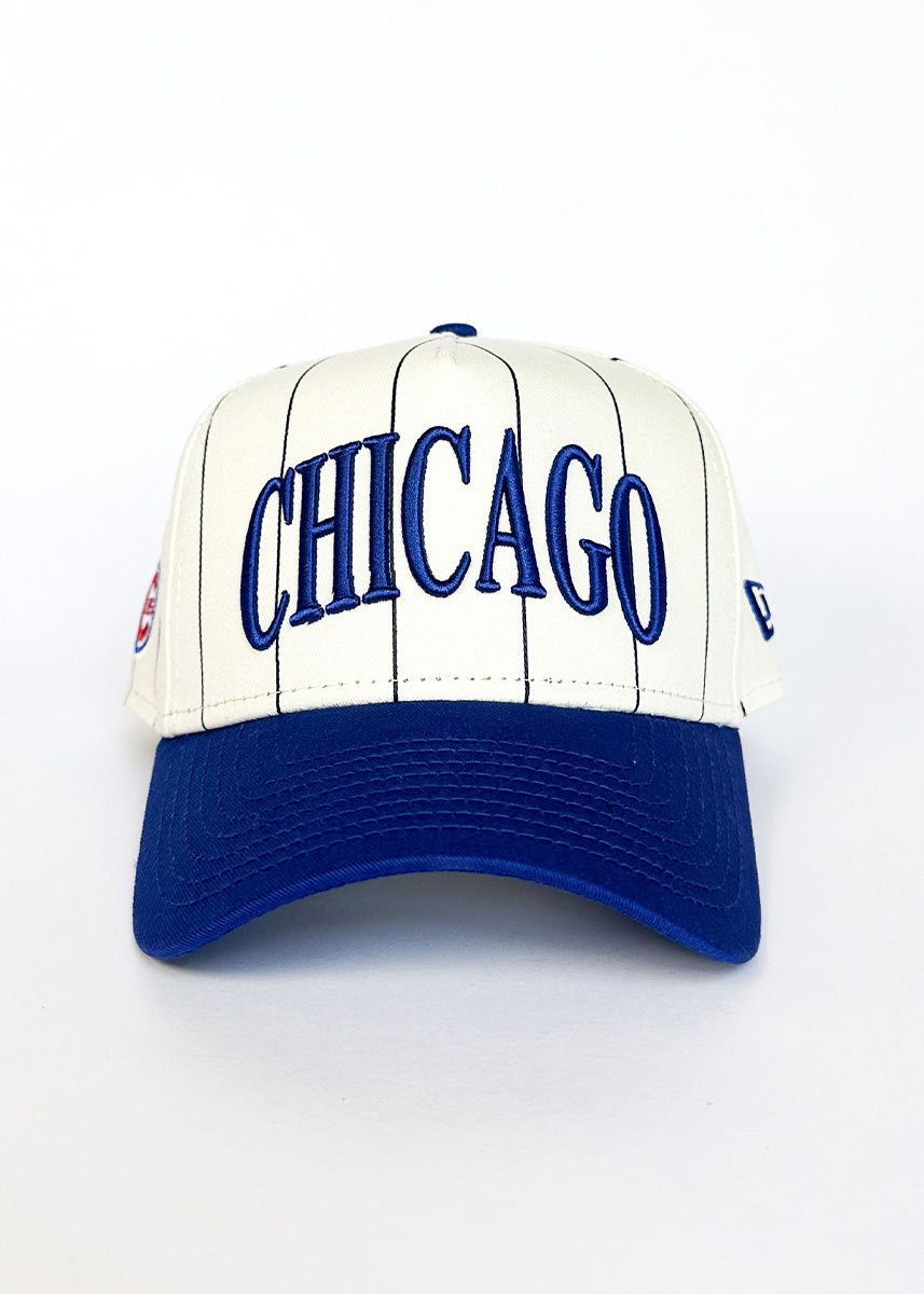Chicago Cubs Pinstripe Puff Hat - Royal