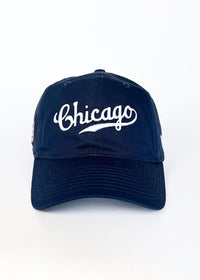 Chicago Cubs Vintage Logo Dad Hat - Navy