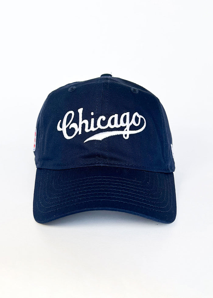 Chicago Cubs Vintage Logo Dad Hat - Navy
