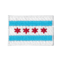 Chicago Flag Patch - Light Blue & Red