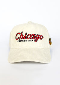 Chicago Forever Wide Whale Cord Hat - Blackhawks