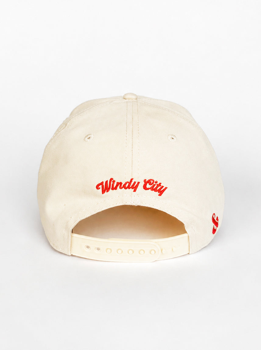 Chicago Patch Baseball Hat - Ivory & Light Brown Suede