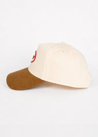 Chicago Patch Baseball Hat - Ivory & Light Brown Suede