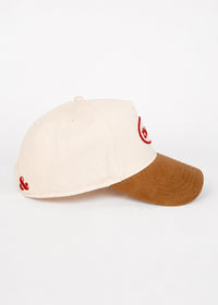 Chicago Patch Baseball Hat - Ivory & Light Brown Suede