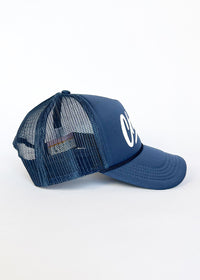 Chicago Script Trucker Hat - Navy