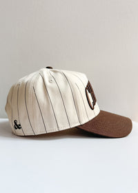Chicago Puff Pinstripe Baseball Cap - Chocolate