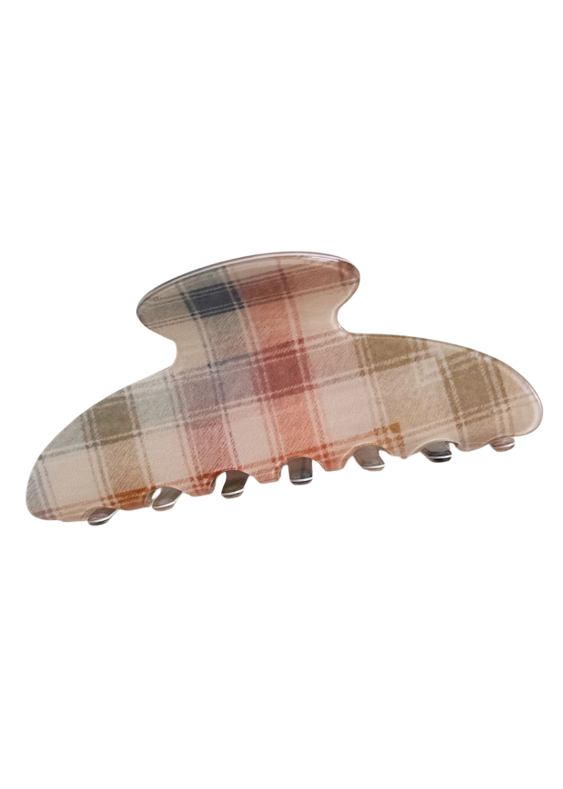 Classic Vintage Plaid Hair Claw
