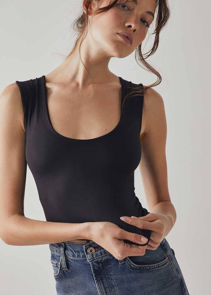 Clean Lines Muscle Cami - Black