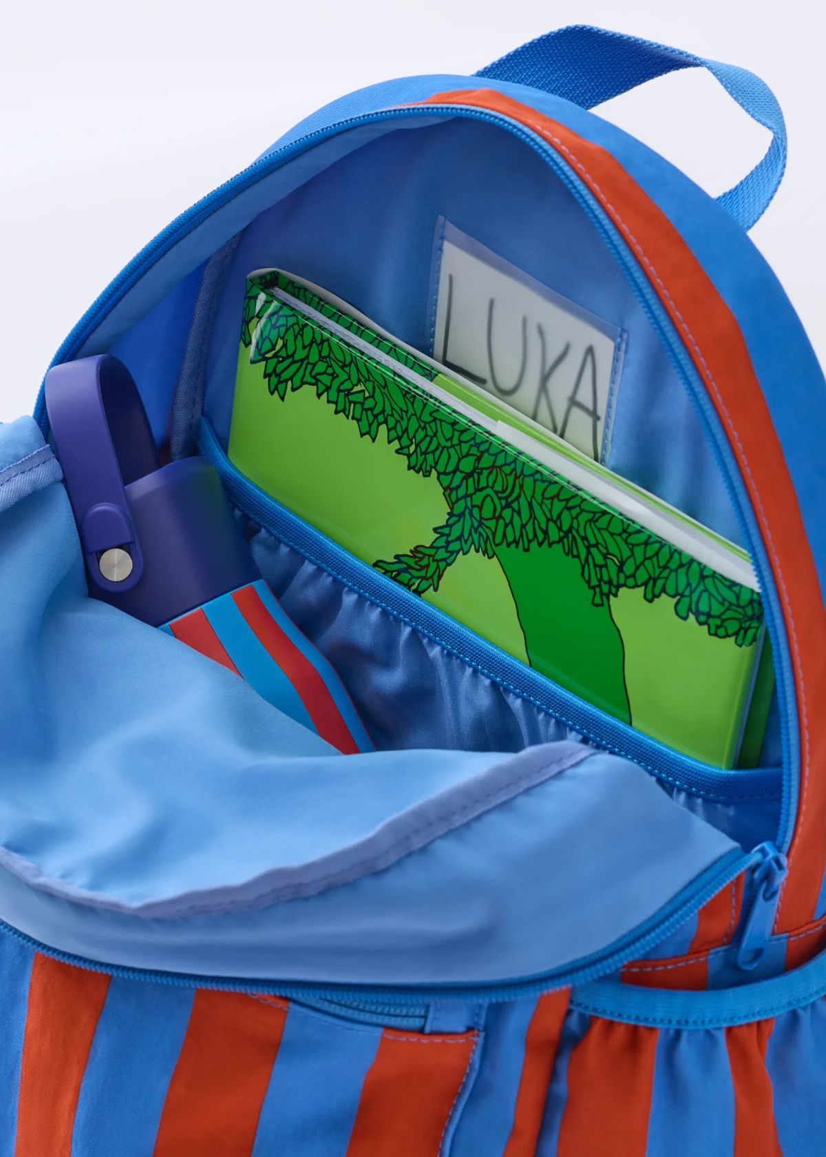 Cool Kid Backpack - Blue & Rust Stripe