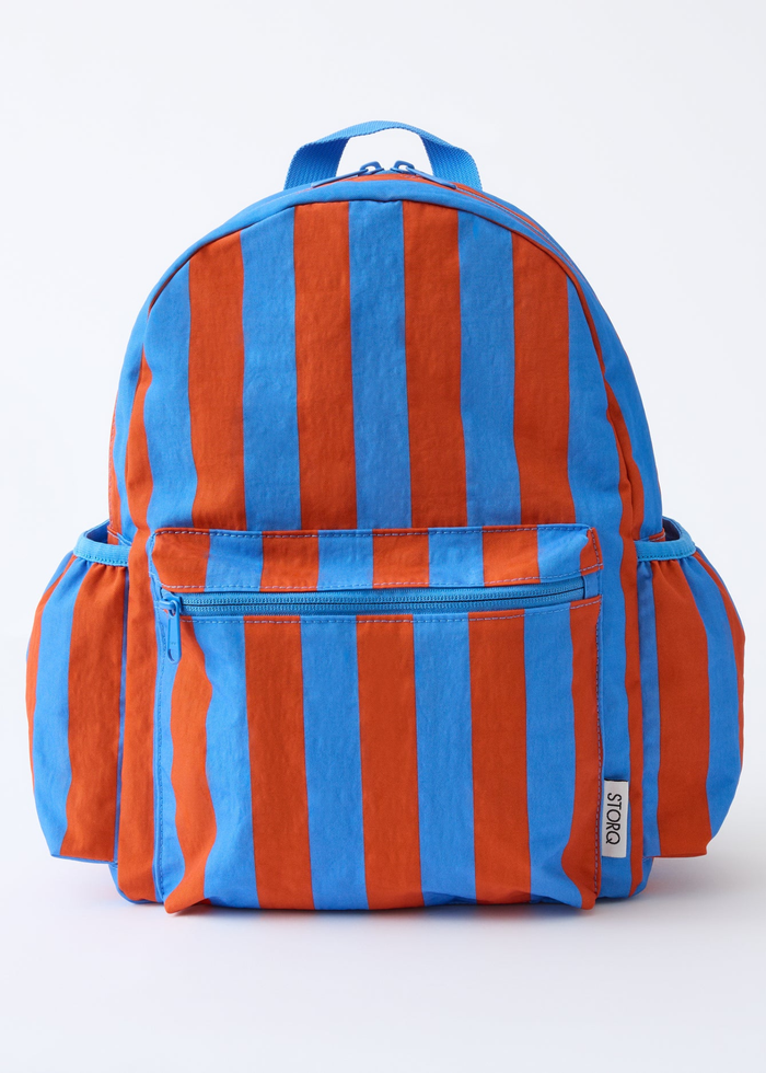 Cool Kid Backpack - Blue & Rust Stripe