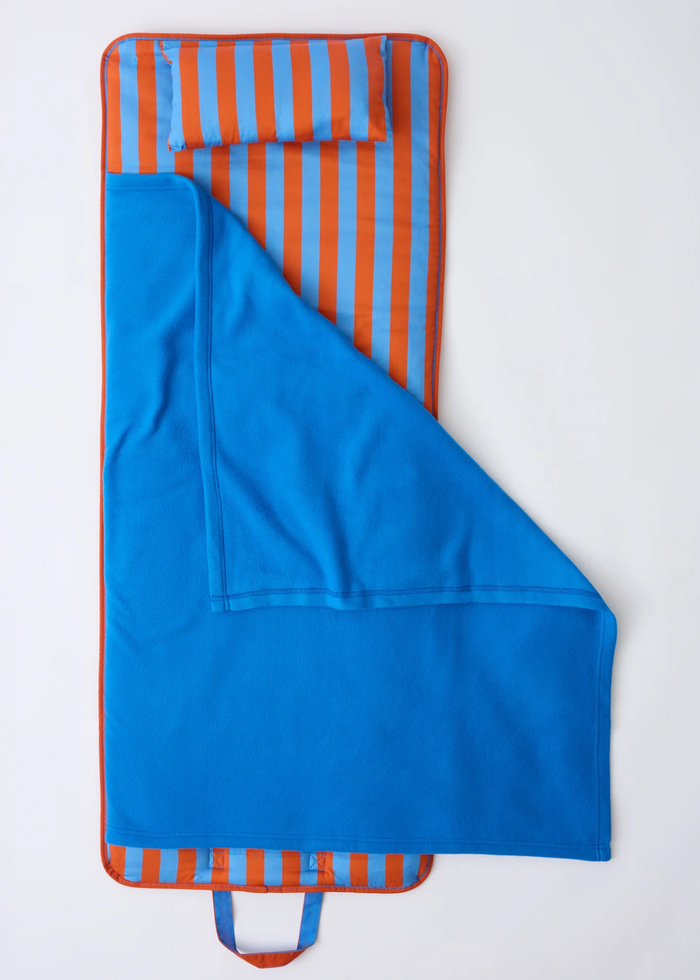 Cool Kid Nap Mat - Blue & Rust Stripe