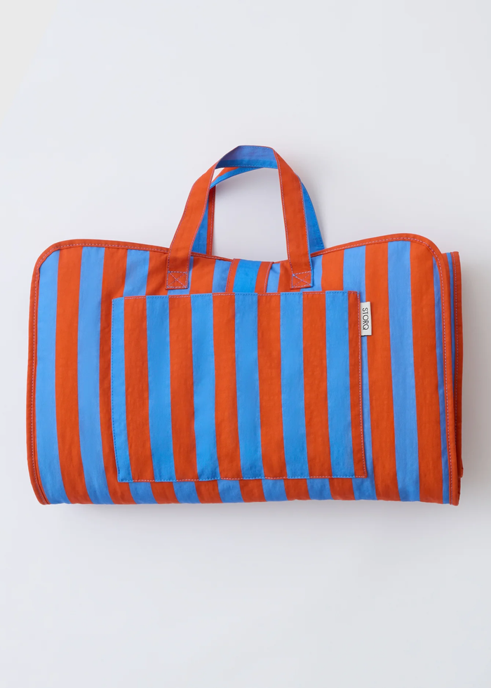 Cool Kid Nap Mat - Blue & Rust Stripe