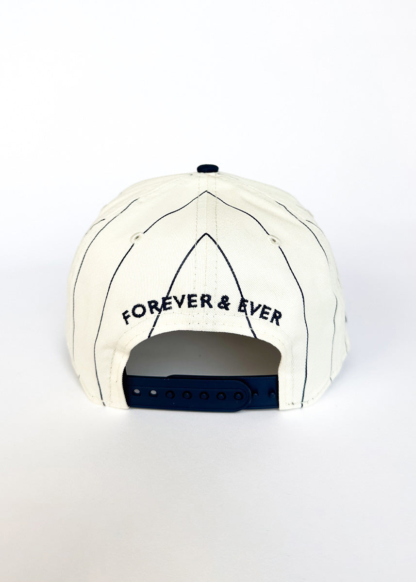 Cubs Vintage Logo Pinstripe Hat - Navy