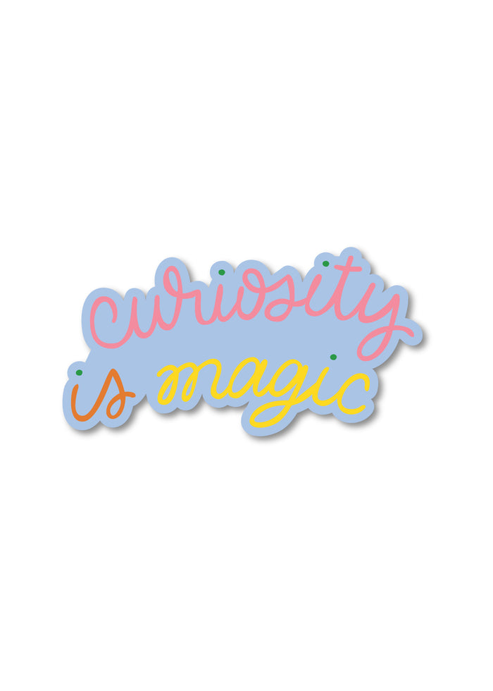 Cursive Curiosity Is Magic Sticker