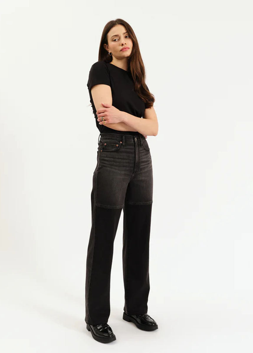 City High-Rise Straight - Black Double Dip