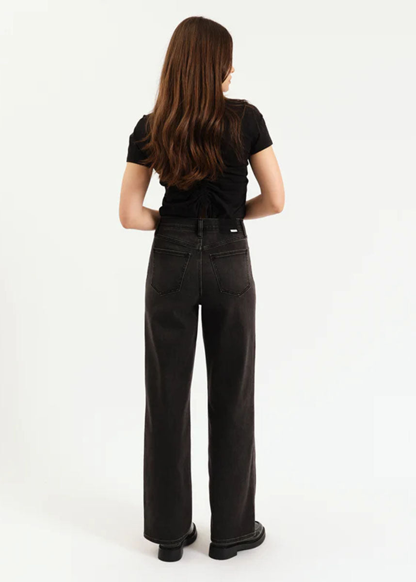 City High-Rise Straight - Black Double Dip