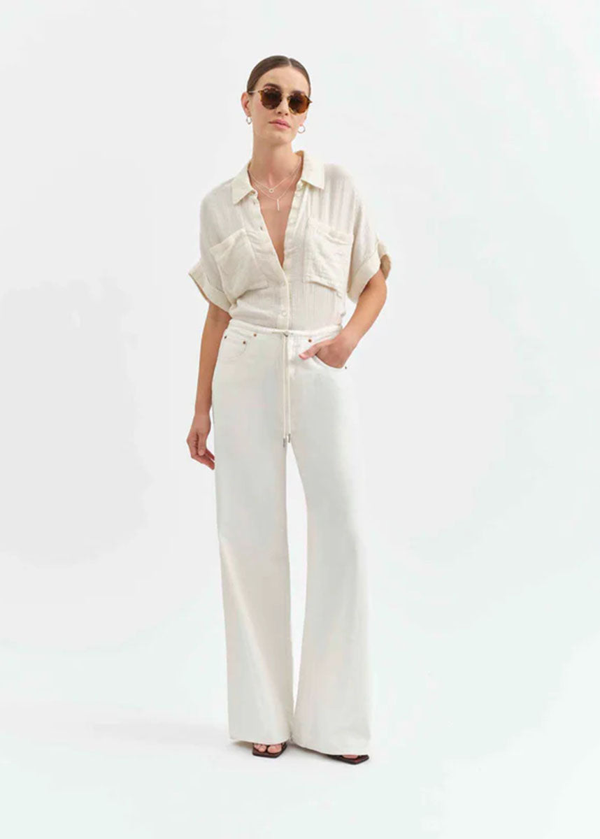 Madison Mid-Rise Wide Leg - Milkshake