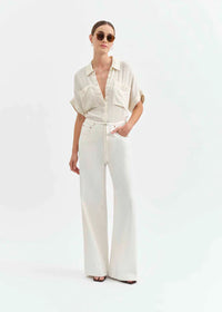 Madison Mid-Rise Wide Leg - Milkshake