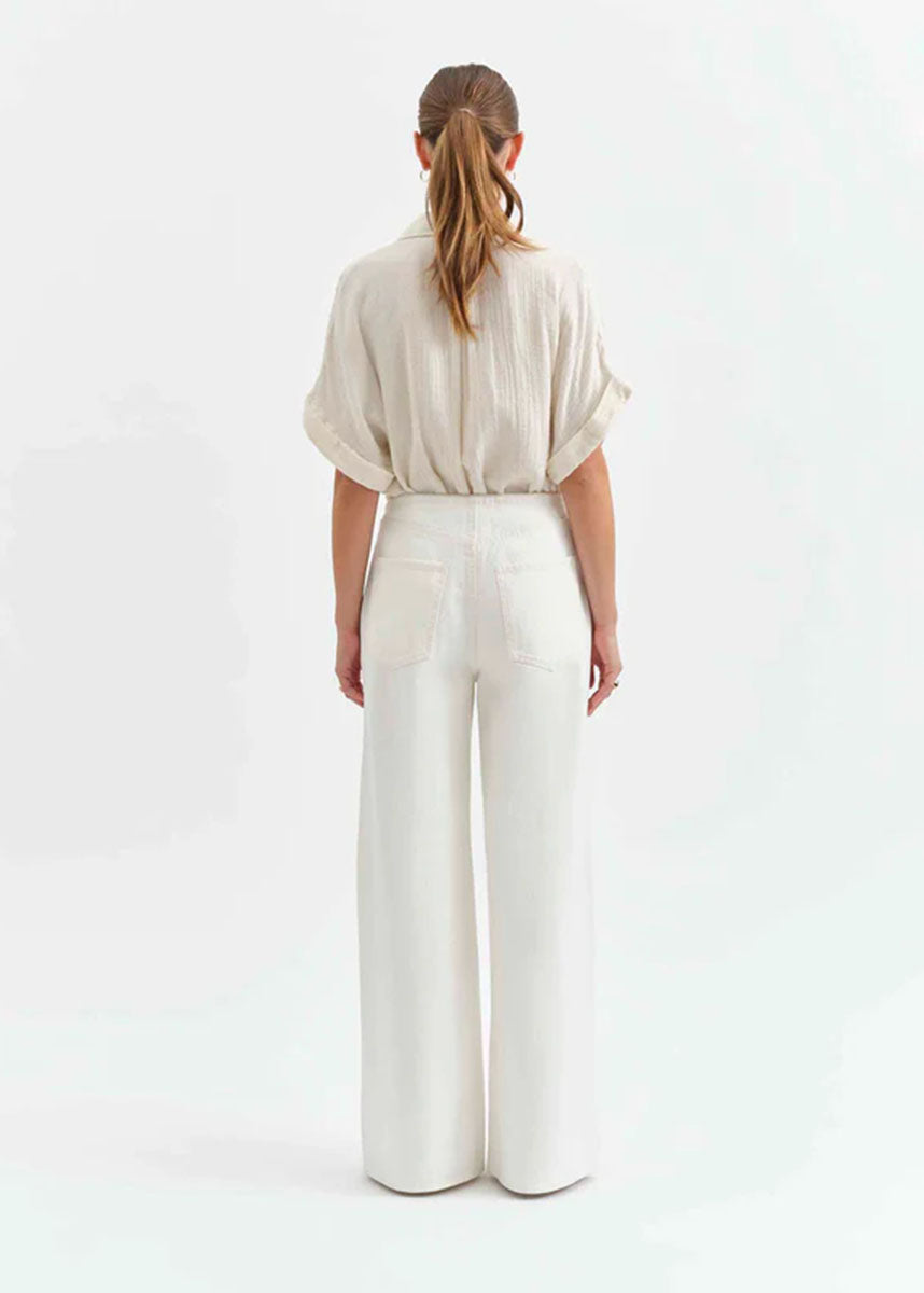 Madison Mid-Rise Wide Leg - Milkshake