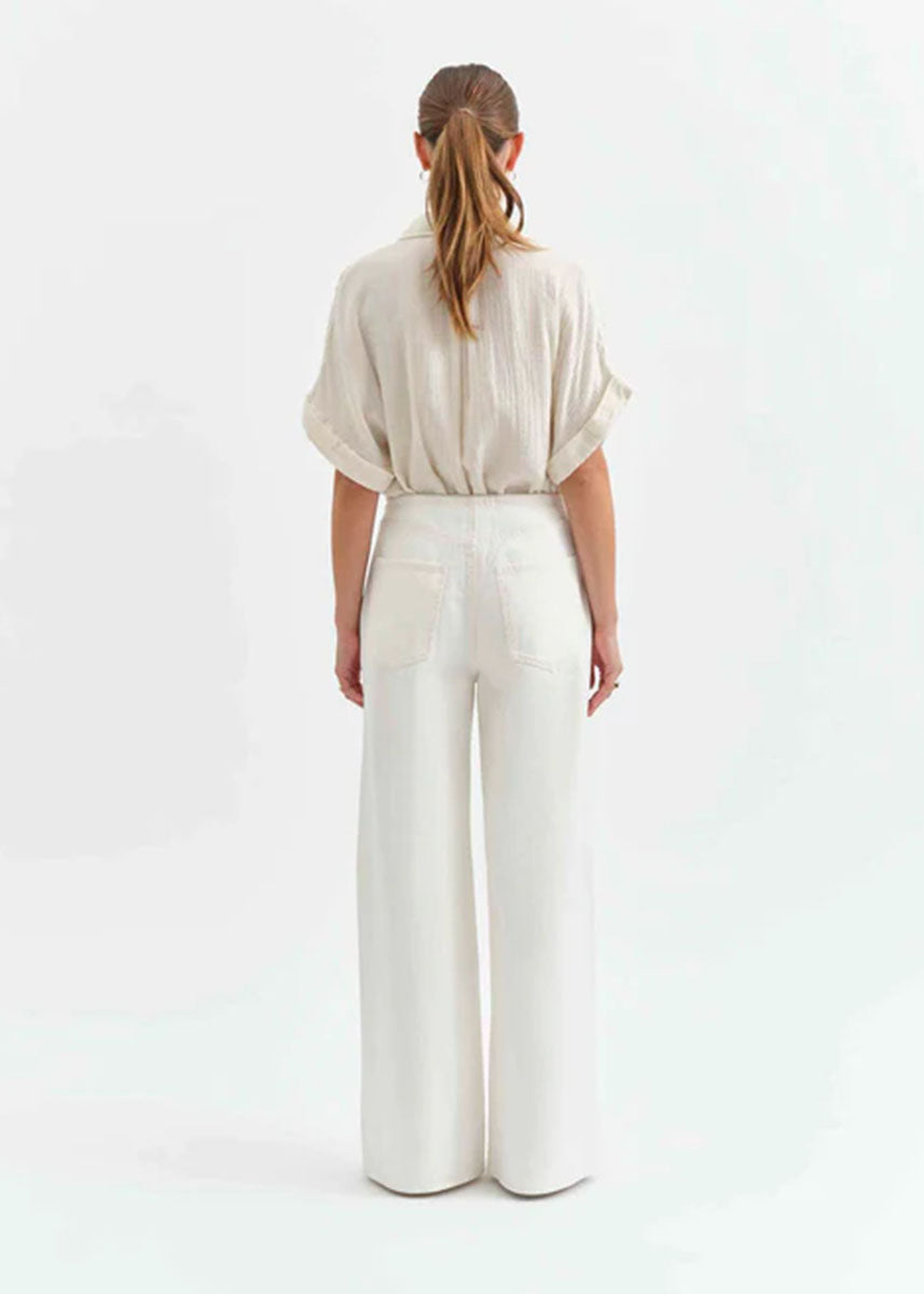 Madison Mid-Rise Wide Leg - Milkshake