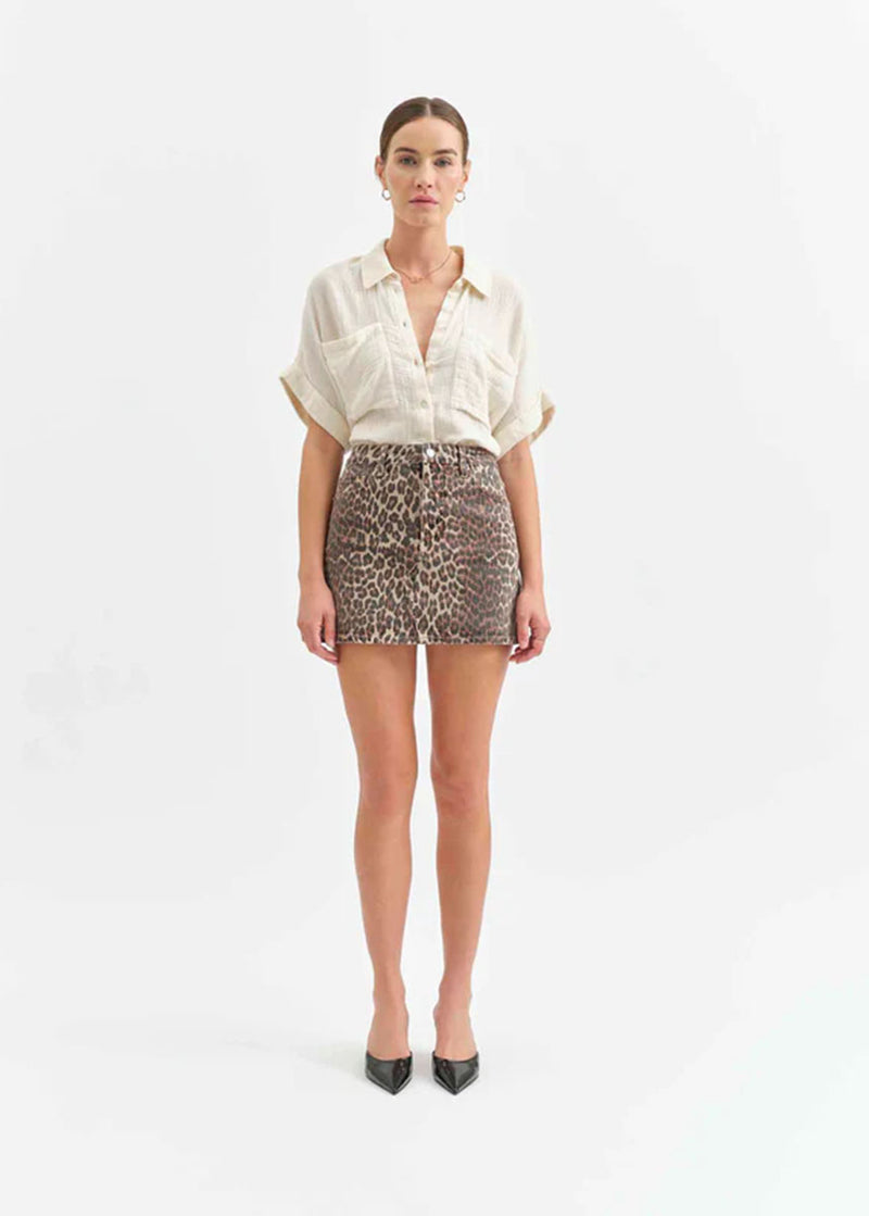 Malibu Mid-Rise Mini Skirt - Cool Cat