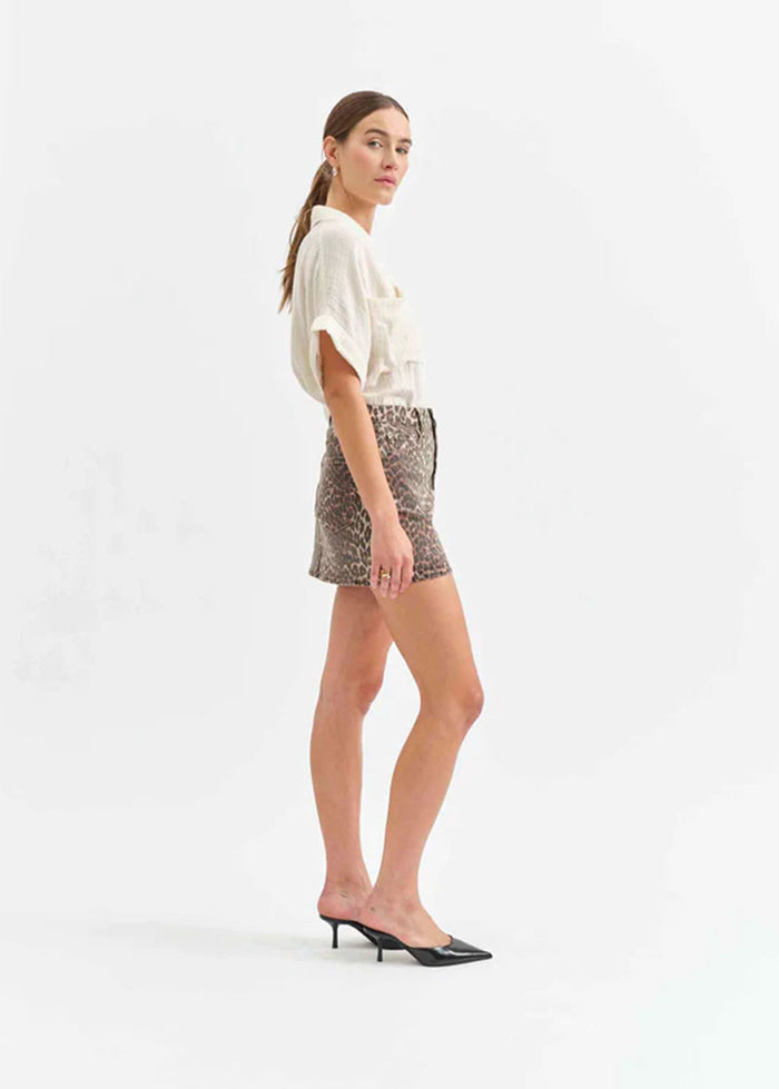 Malibu Mid-Rise Mini Skirt - Cool Cat