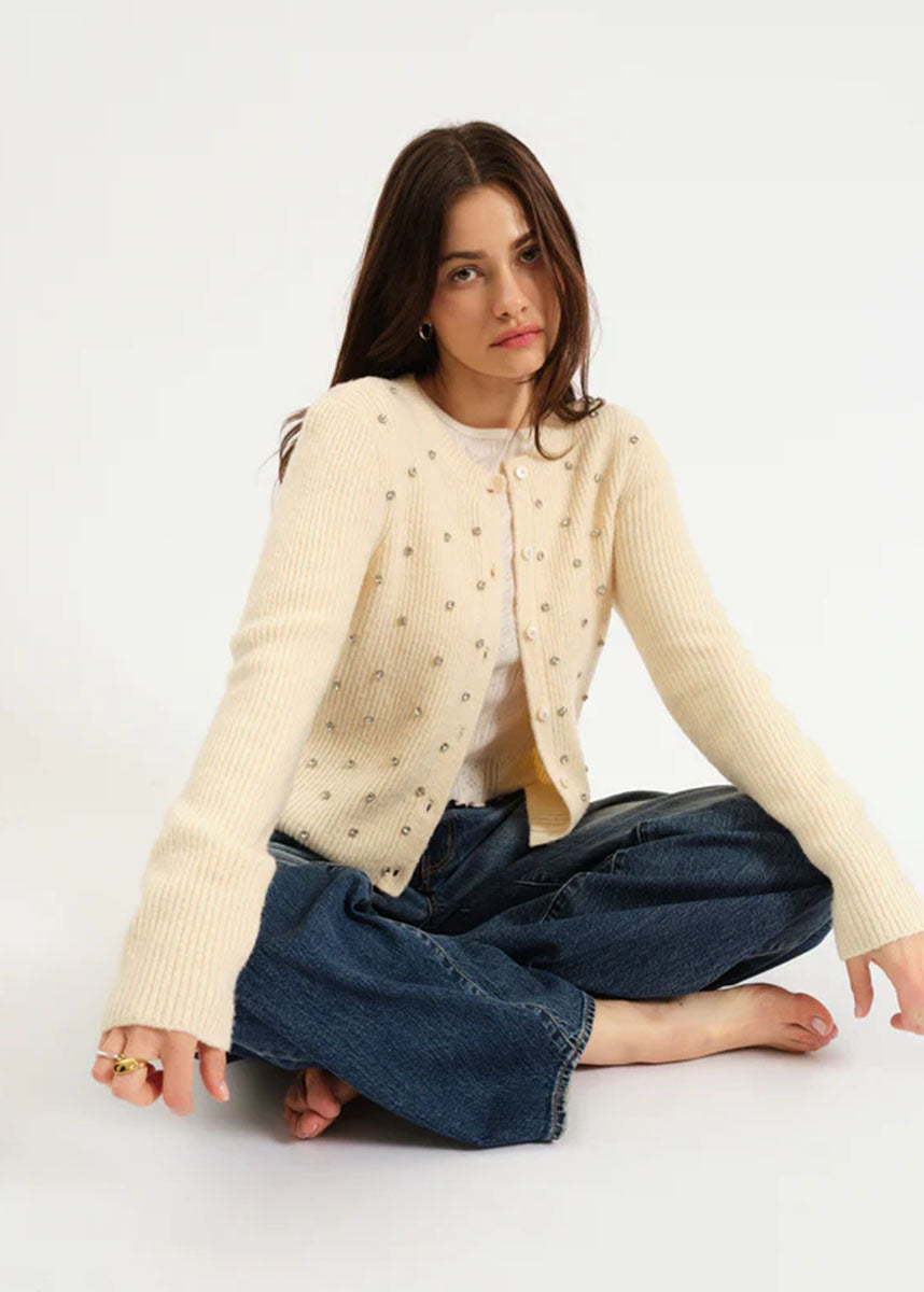The Muse Embellished Cardigan - Ivory