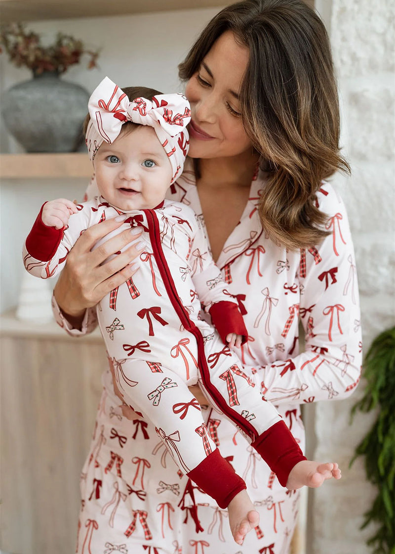 Merry Little Bows Zipper Romper
