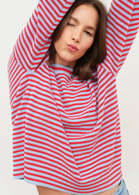 Carlyle Everyday Crewneck Sweater - Poppy Stripe