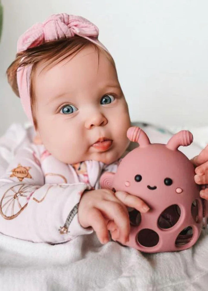 Garden Party Honey Bee Teether - Petunia Pink