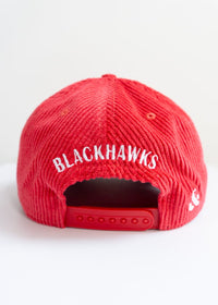 Chicago Blackhawks Wide Whale Cord Baseball Cap - Red